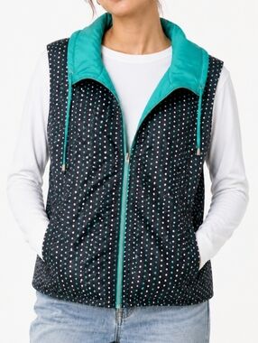 CJ Banks Polka Dot Reversible Vest